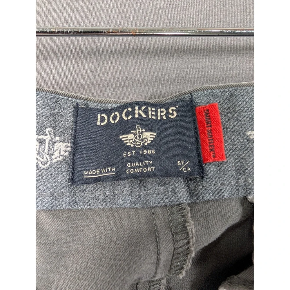 Dockers Mens Smart 360 Flex Khaki Chino Pants Grey W36 L29 39983-0004